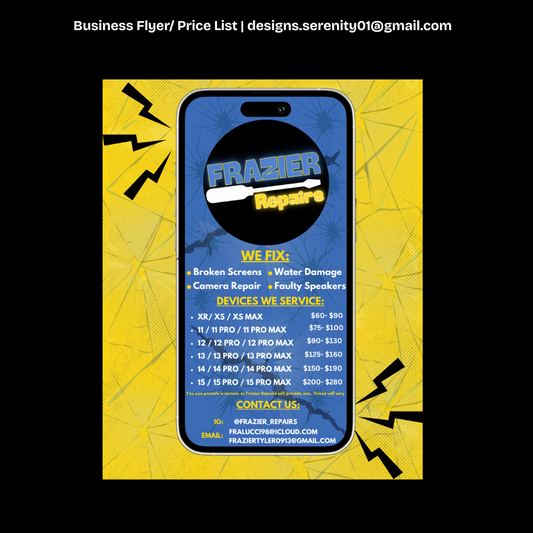 Menu / Price List Design